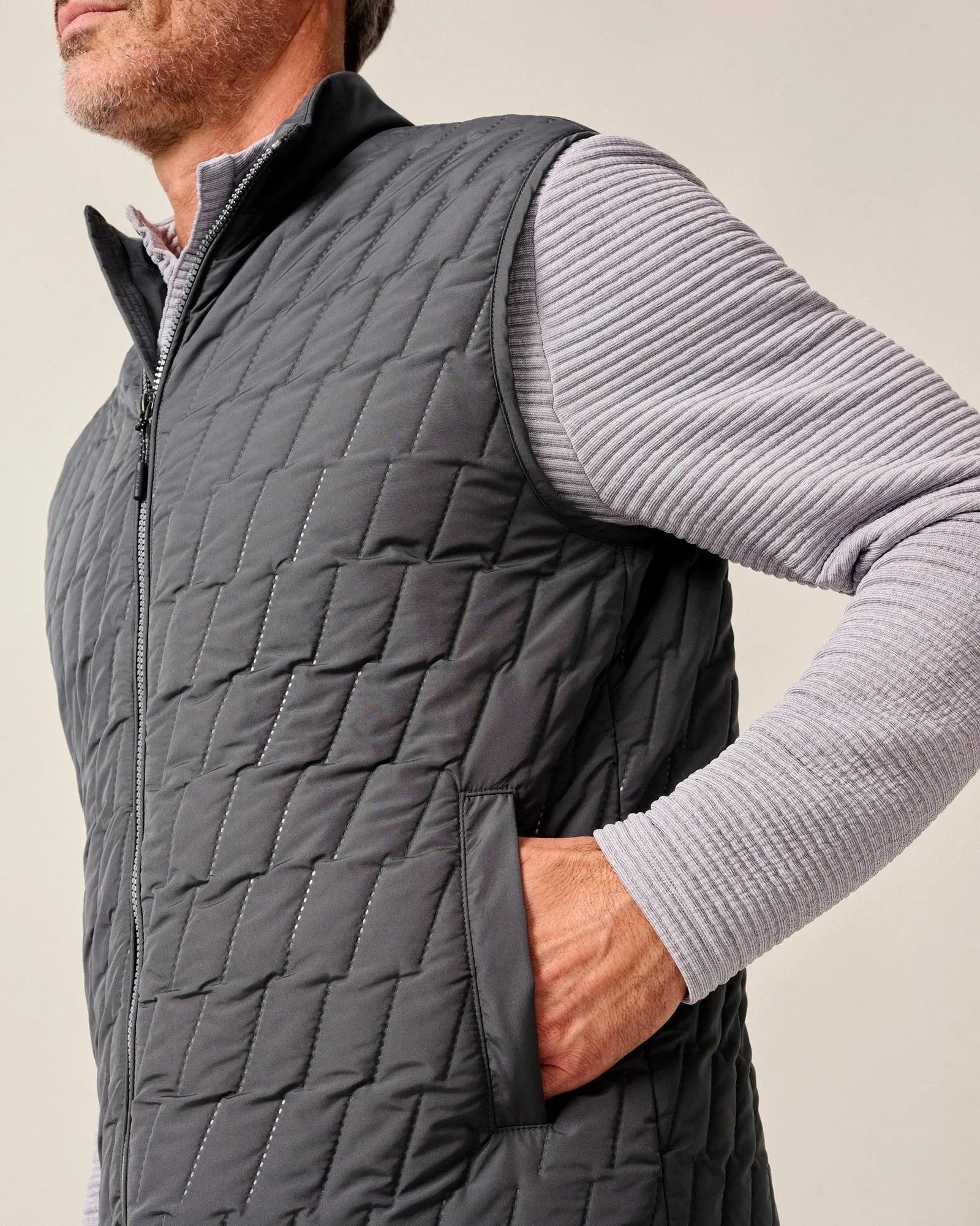 Belfry Quilted Puffer Vest - Dark Gray Grayers