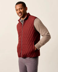 Belfry Quilted Puffer Vest - Dark Maroon Grayers