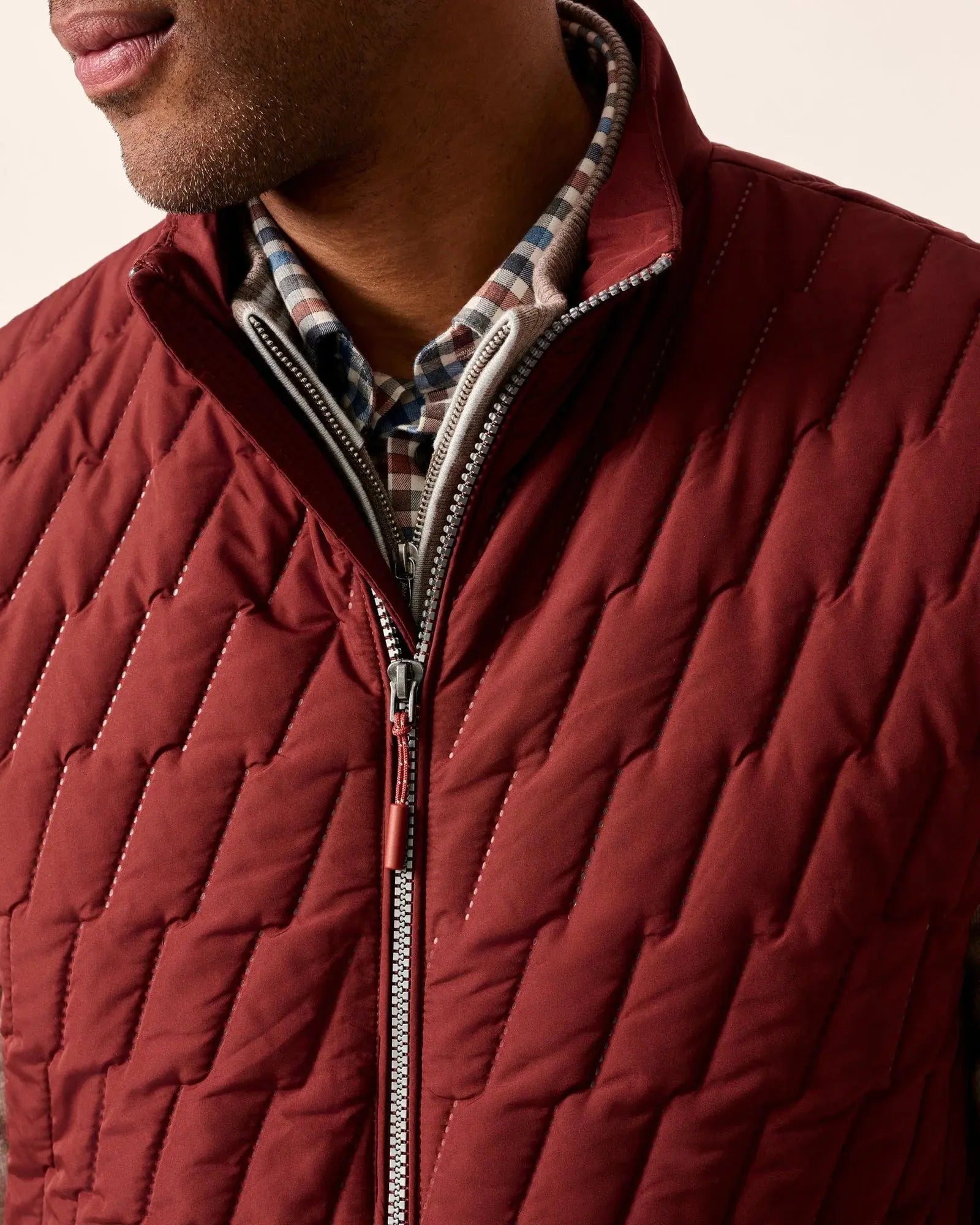 Belfry Quilted Puffer Vest - Dark Maroon Grayers
