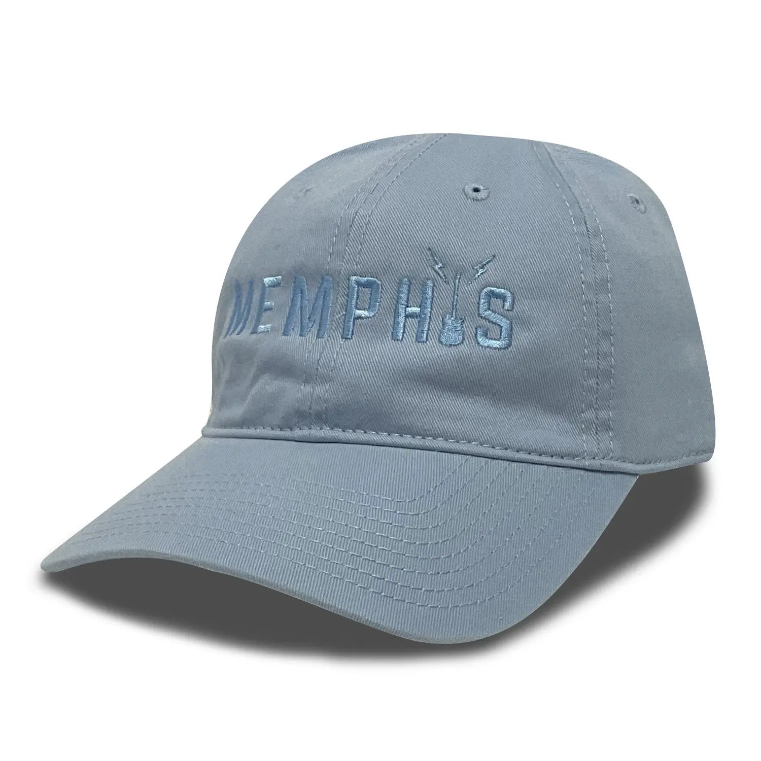 Memphis Guitar Logo Hat - Columbia Blue Memphis Pop-Up