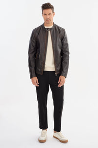 Georgio Brown Leather Jacket Regency