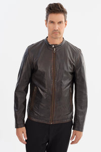 Georgio Brown Leather Jacket Regency