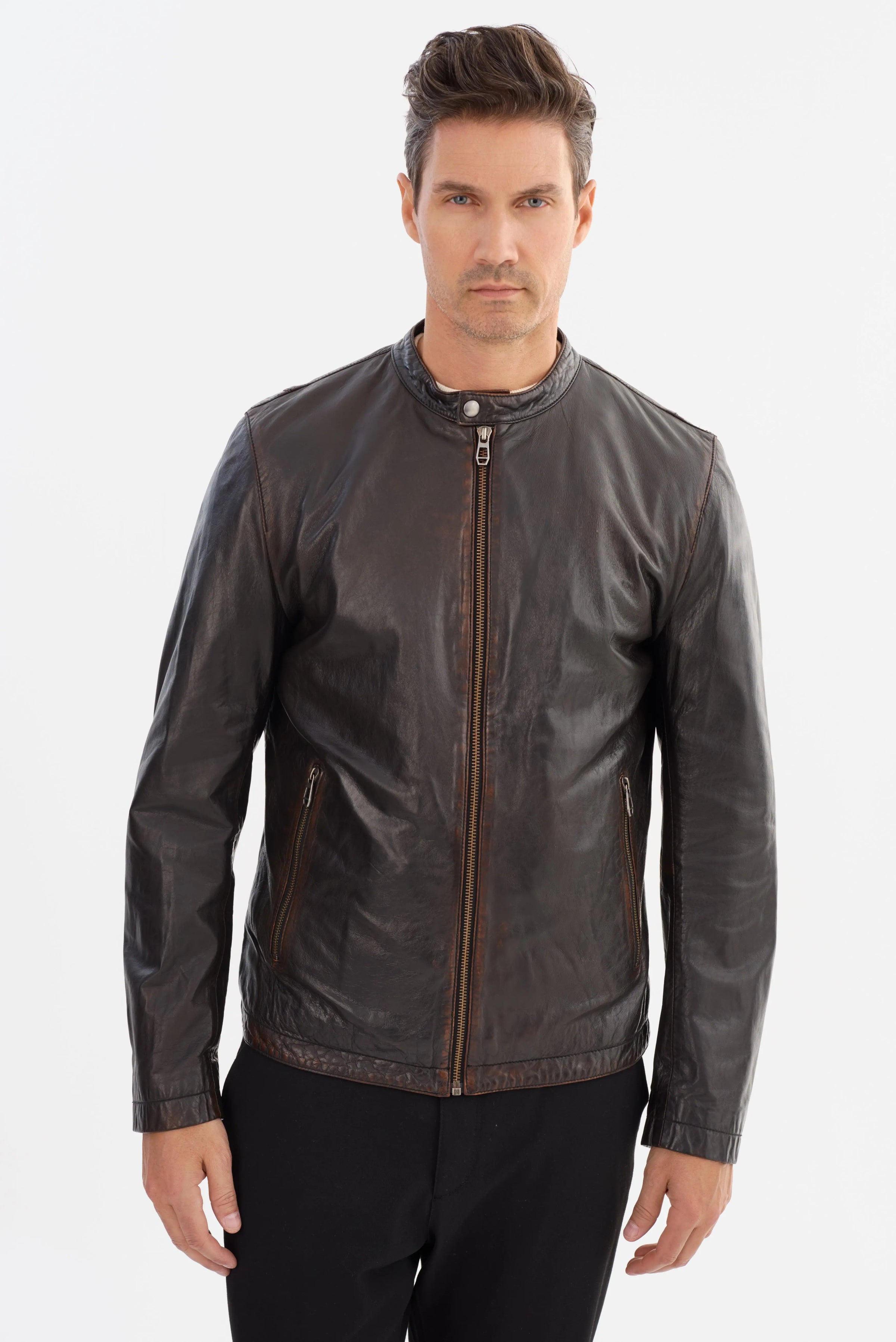 Georgio Brown Leather Jacket Regency