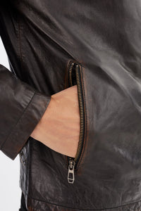 Georgio Brown Leather Jacket Regency