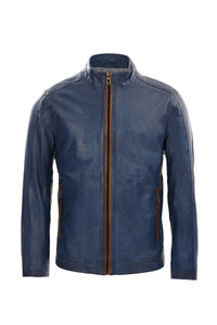 Gerry Moto Jacket - Blue / Cognac Regency