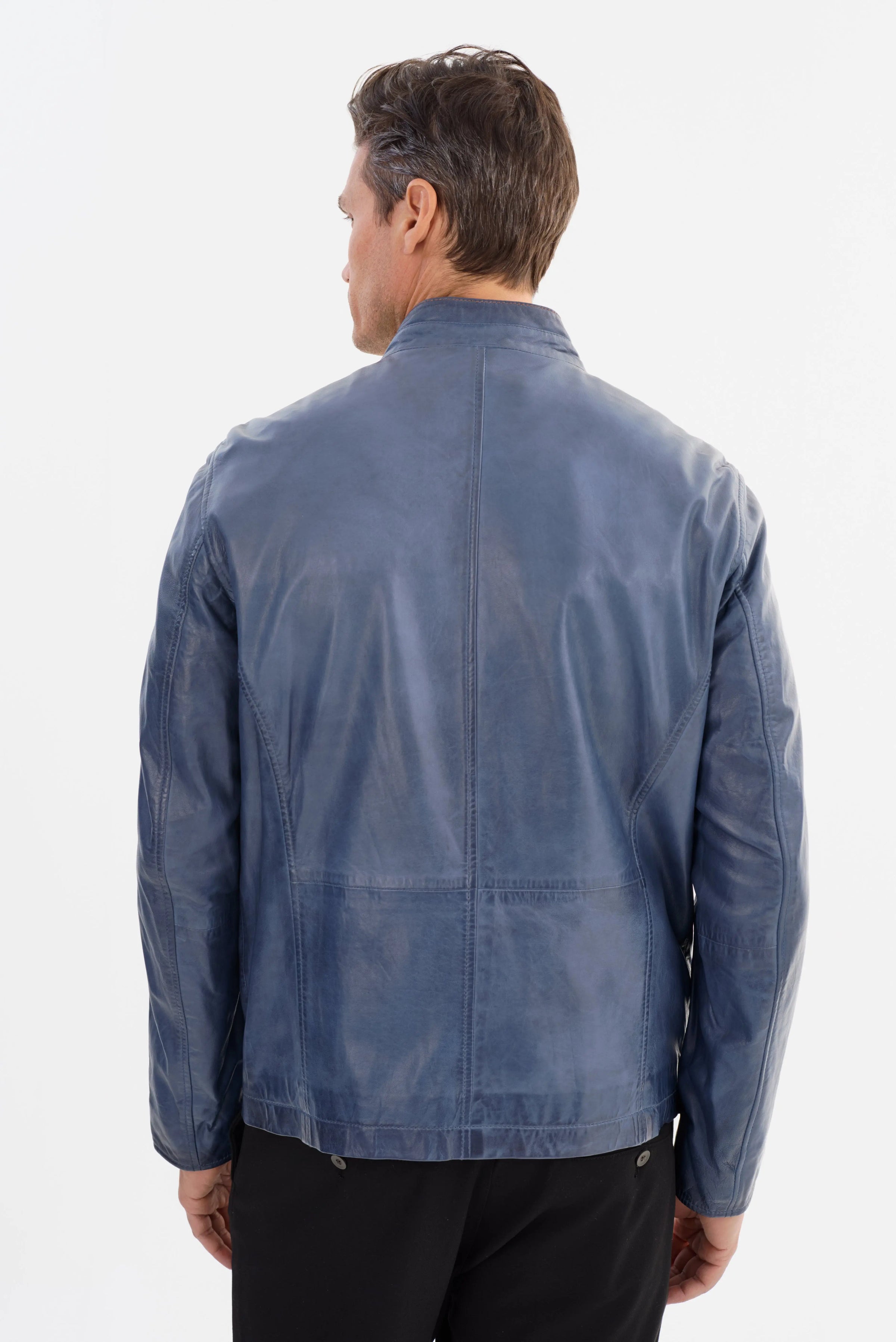 Gerry Moto Jacket - Blue / Cognac Regency