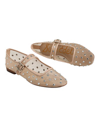 Michaela Shine Mary Jane Flat - Vintage Pink Mesh Sam Edelman