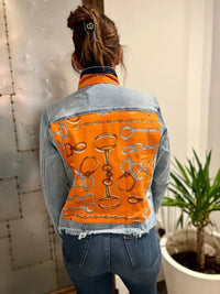 The Light Denim Jacket / Orange & Blue Bit STACY BRADLEY