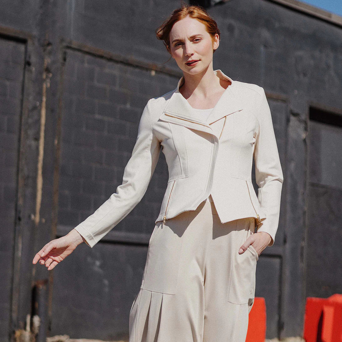 Liquid Leather™ Signature Jacket - Liquid ivory Clara Sun Woo