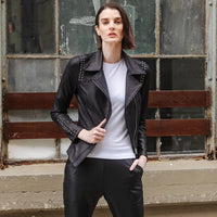 Liquid Leather™ Studded Jacket - Black Clara Sun Woo