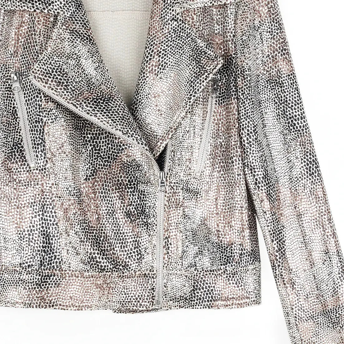 Sequin Knit Moto Jacket - Champagne Clara Sun Woo