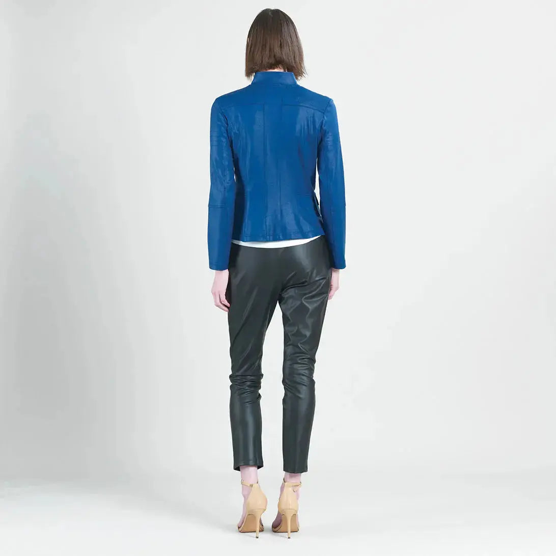 Liquid Leather™ Biker Jacket - Cobalt Blue Clara Sun Woo