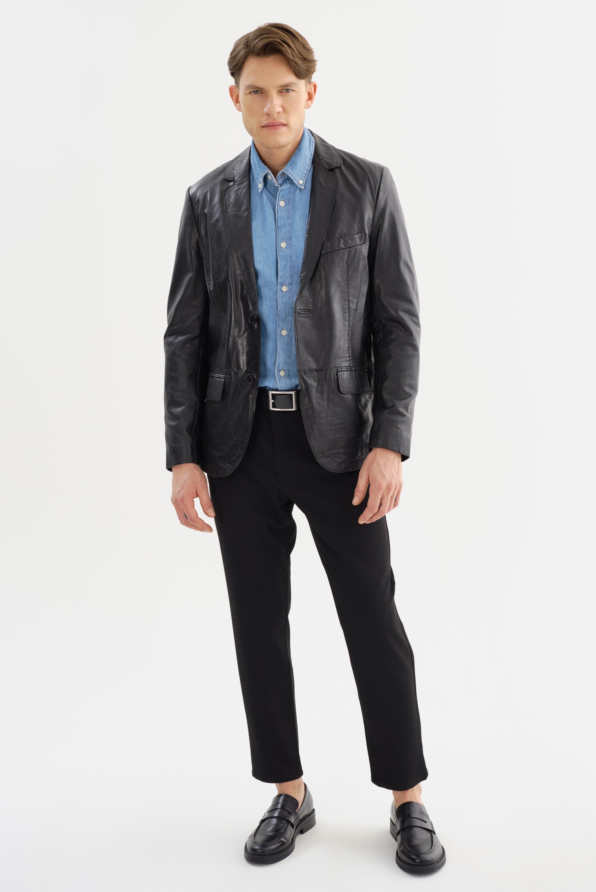 Joshua Black Leather Blazer Regency