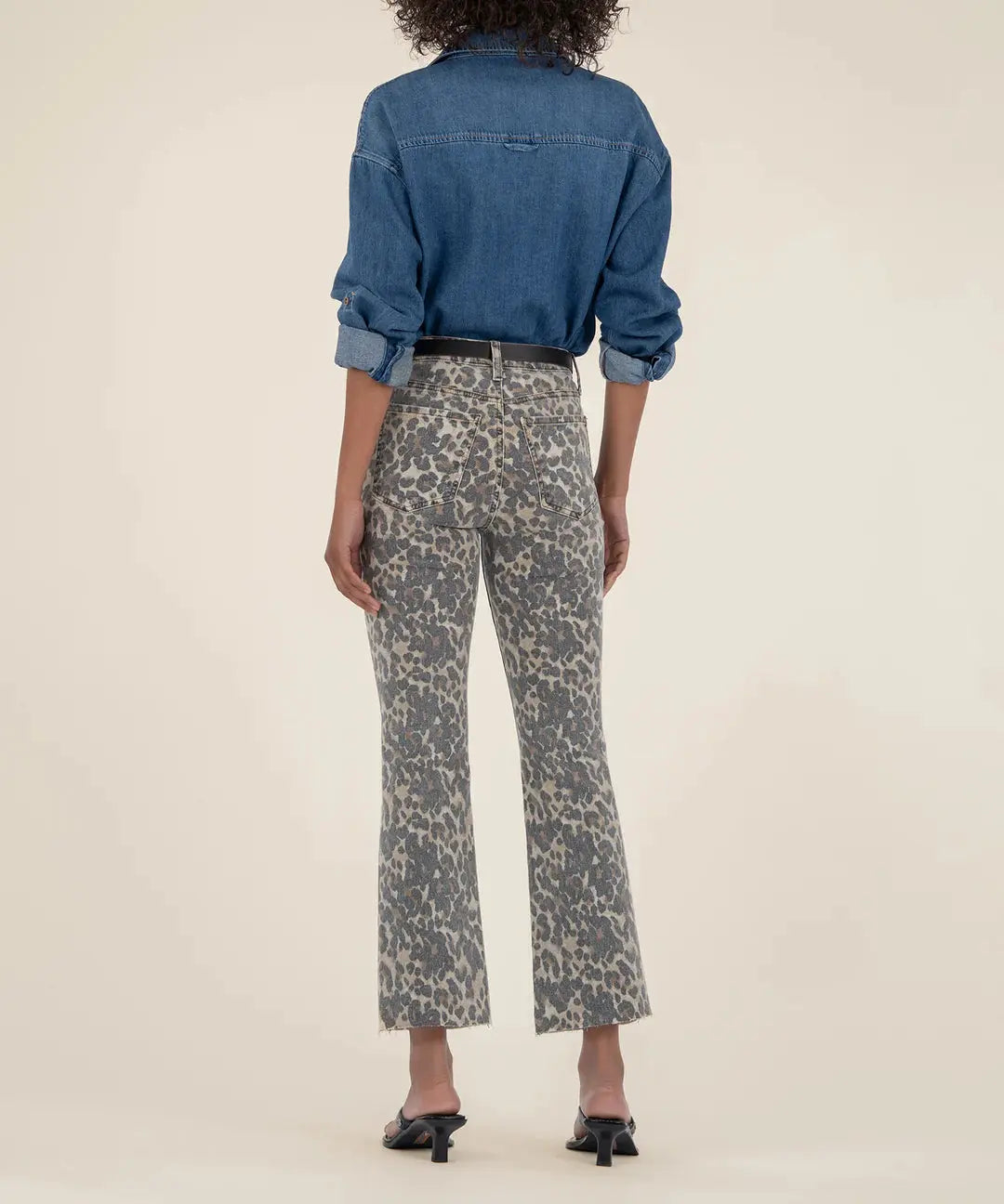 Kelsey High Rise Ankle Flare - Leopard KUT