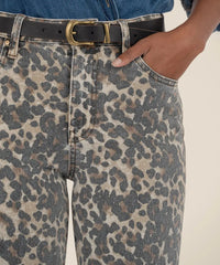 Kelsey High Rise Ankle Flare - Leopard KUT