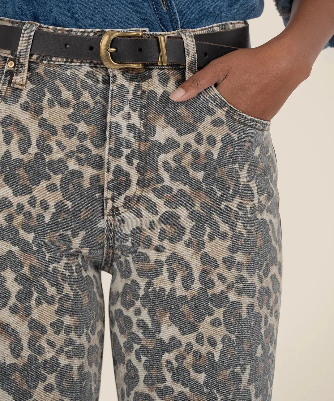 Kelsey High Rise Ankle Flare - Leopard KUT