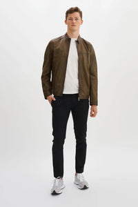 Lucio Green Leather Jacket Regency