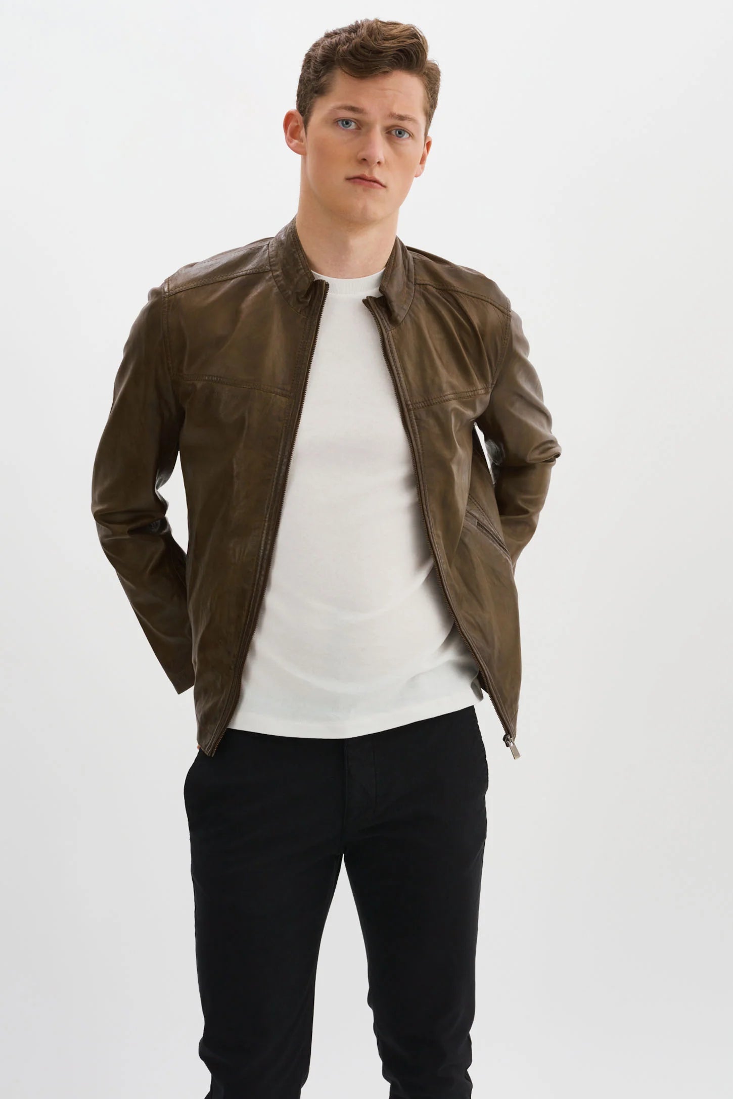Lucio Green Leather Jacket Regency