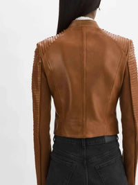 Azra Striped Jacket- Luggage
