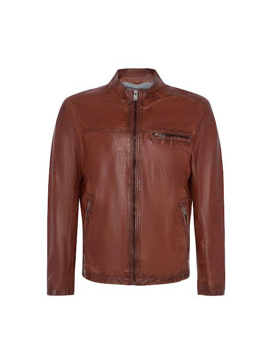 Lino Lambskin Leather Jacket- Metaxa Regency