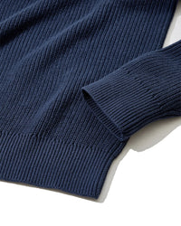 Shaker Stitch Cotton Crewneck Sweater - Navy Grayers