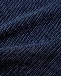 Shaker Stitch Cotton Crewneck Sweater - Navy Grayers