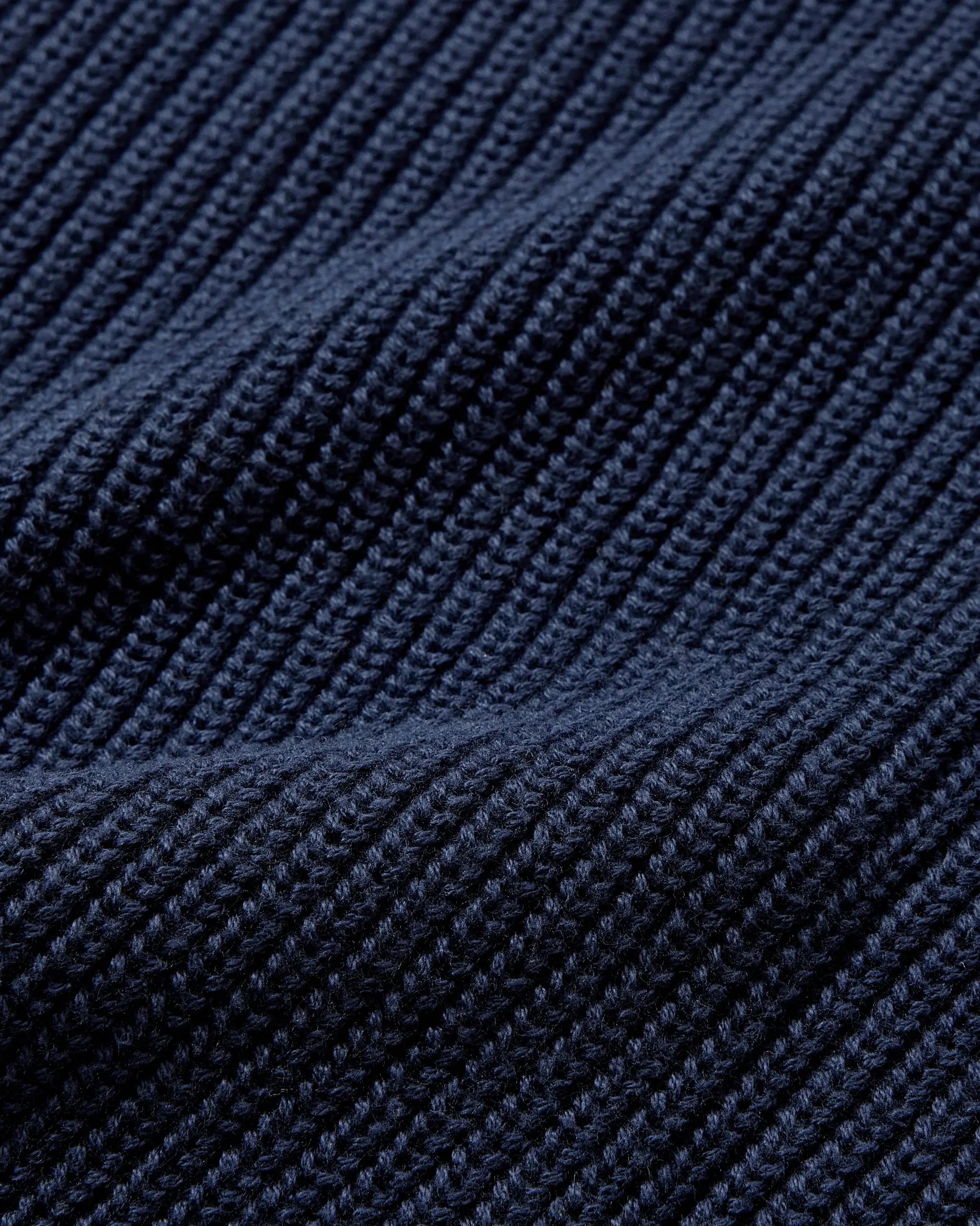 Shaker Stitch Cotton Crewneck Sweater - Navy Grayers