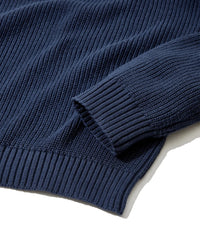 Shaker Stitch Cotton Polo Sweater - Navy Grayers