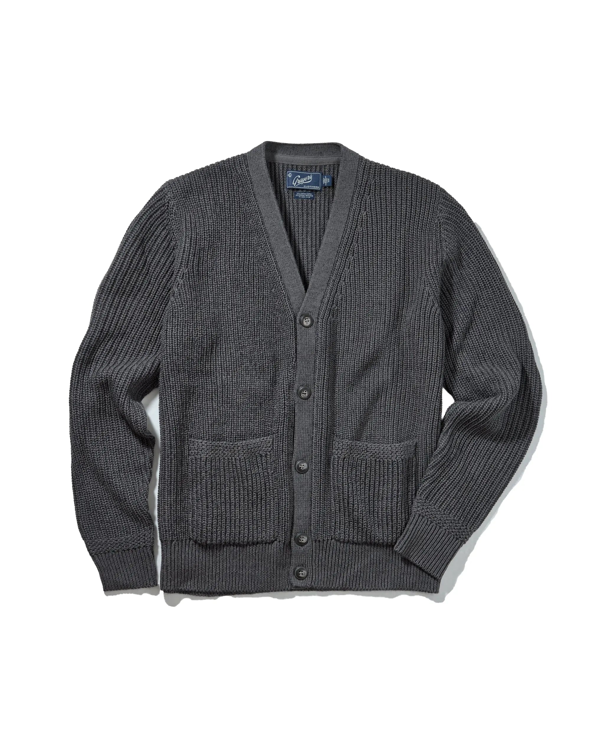 Portsmouth Rib Cardigan - Gunmetal Grayers