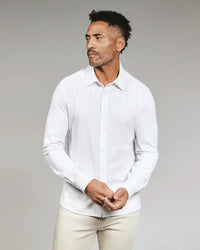 Ferris Long Sleeve Shirt - White 7 Diamonds