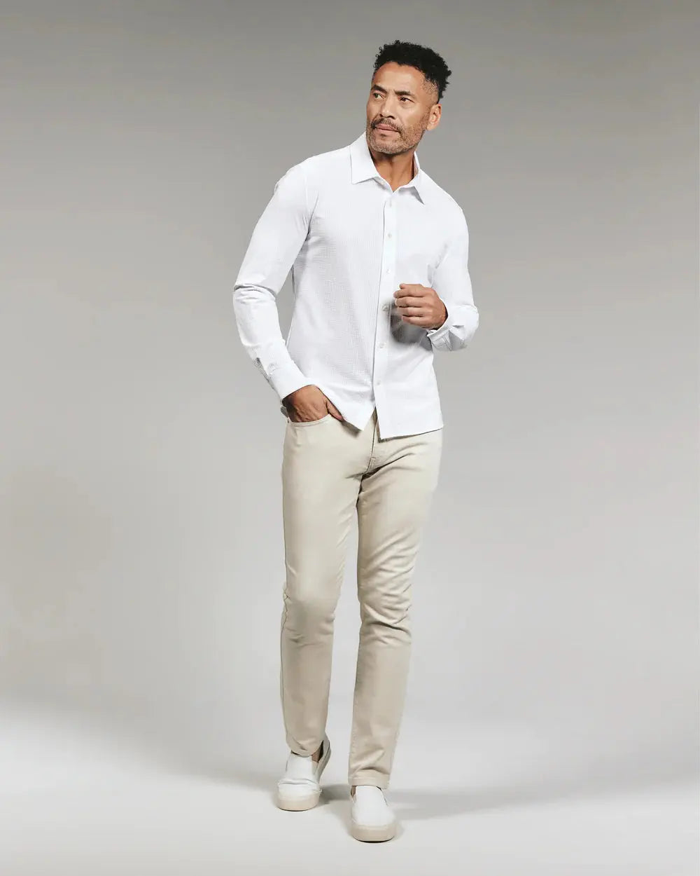 Ferris Long Sleeve Shirt - White 7 Diamonds