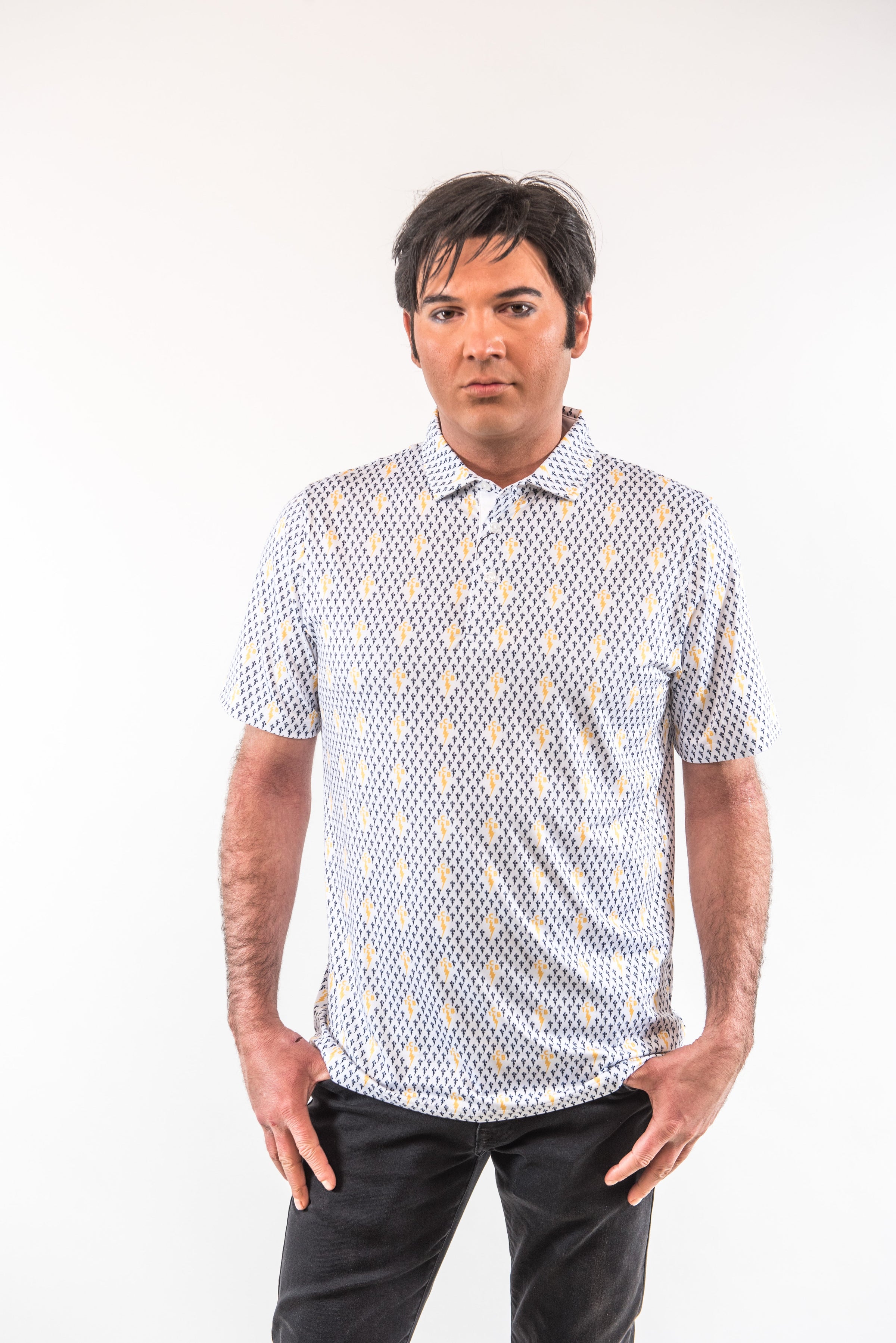 TCB Performance Polo - Navy & Gold Clothier to The King