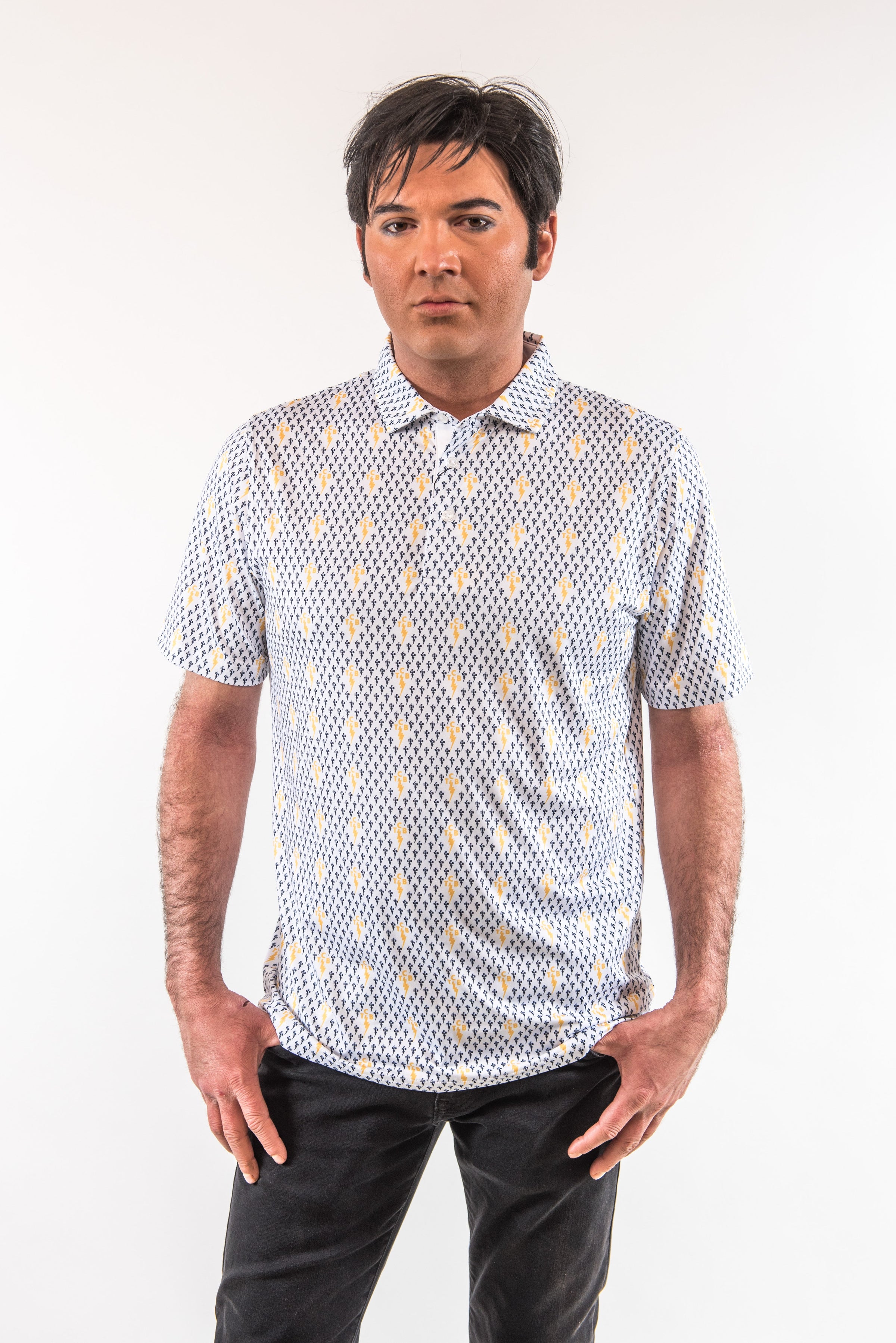 TCB Performance Polo - Navy & Gold Clothier to The King