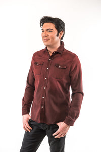 Roper Western Snap Shirt/Shacket - Bordeaux Teleria Zed