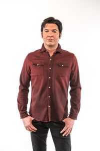 Roper Western Snap Shirt/Shacket - Bordeaux Teleria Zed