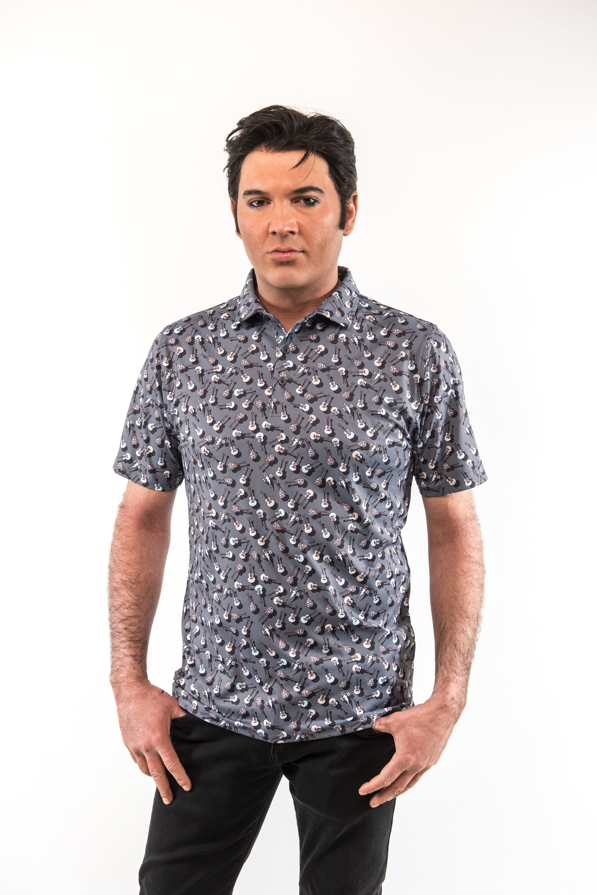 TCB & Guitars Polo - Grey Clothier to The King