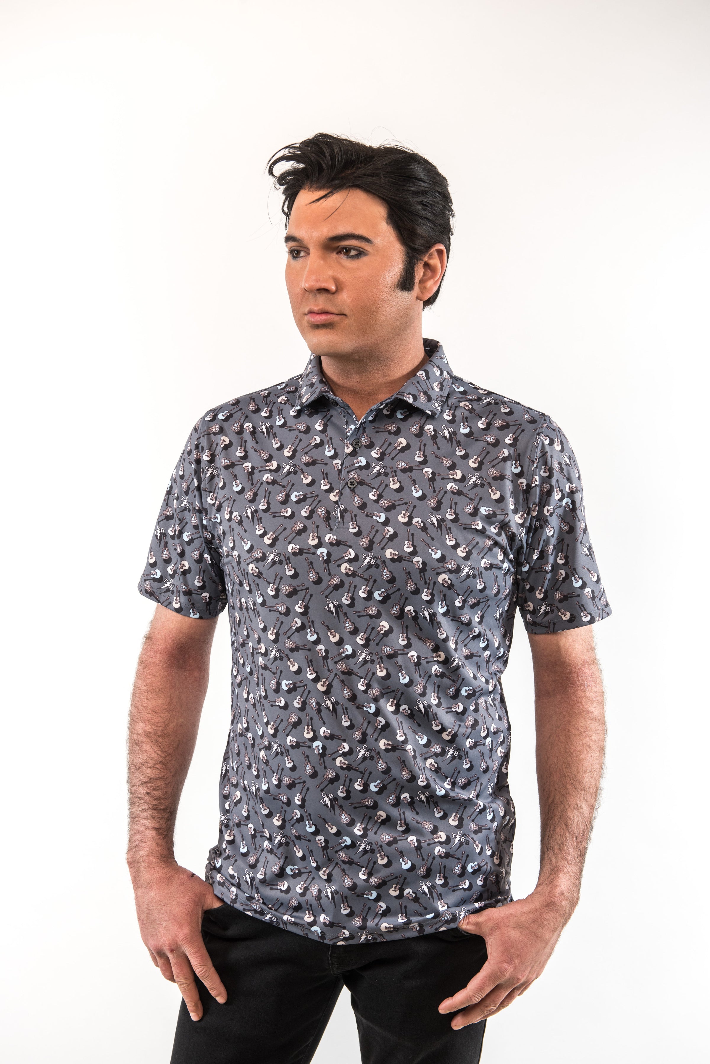 TCB & Guitars Polo - Grey Clothier to The King