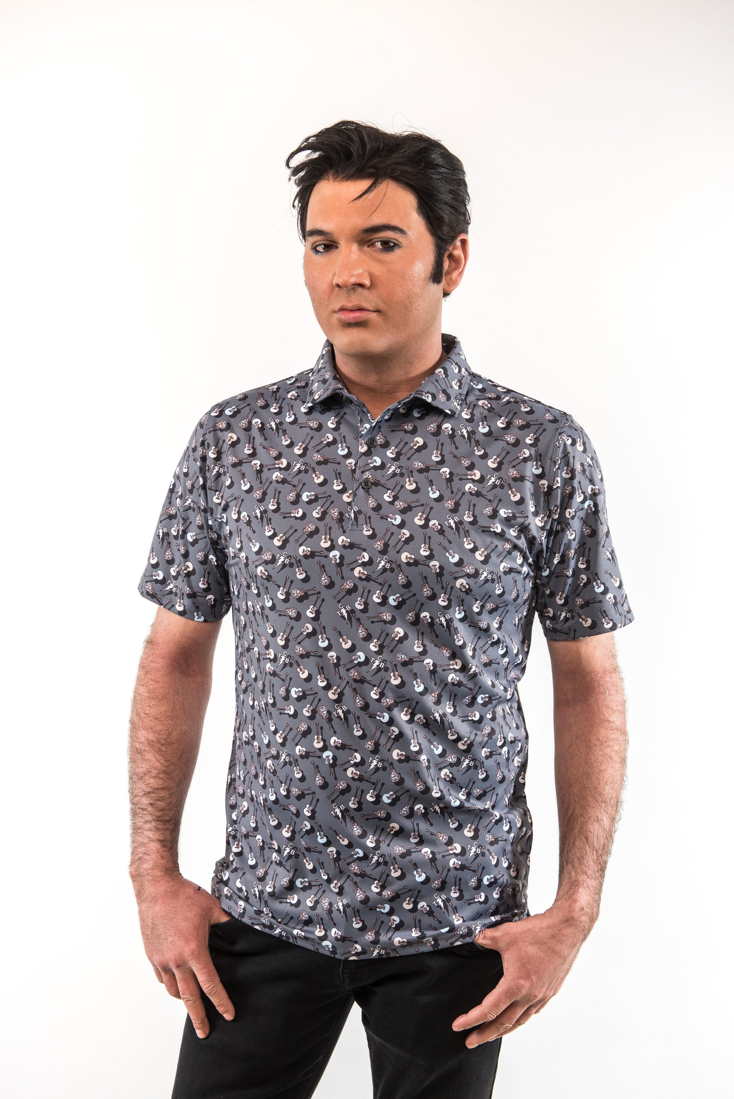 TCB & Guitars Polo - Grey Clothier to The King