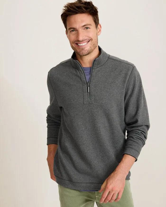 Flipview Reversible Half-Zip Sweatshirt - Black Heather Tommy Bahama