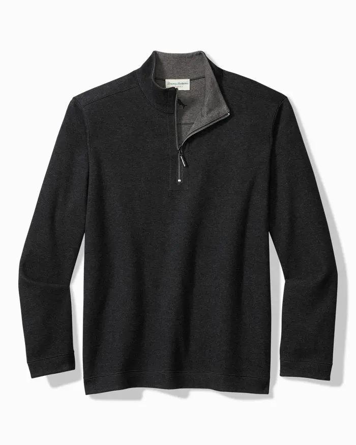 Flipview Reversible Half-Zip Sweatshirt - Black Heather Tommy Bahama