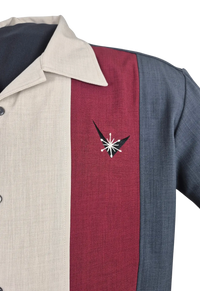 Atomic Mad Men Bowling Shirt Charcoal/Burgundy Clothier to The King