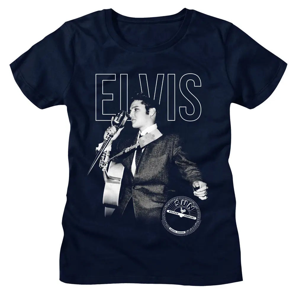Ladies Elvis on the Mic Tee American Classics