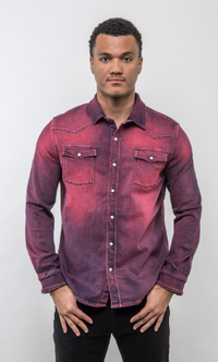 Roper Western Snap Shirt/Shacket - Magenta Teleria Zed