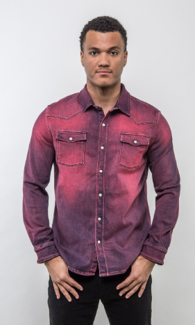 Roper Western Snap Shirt/Shacket - Magenta Teleria Zed