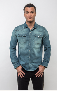 Roper Western Snap Shirt/Shacket - Seafoam Teleria Zed