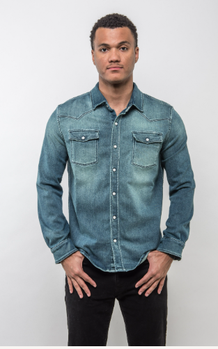 Roper Western Snap Shirt/Shacket - Seafoam Teleria Zed