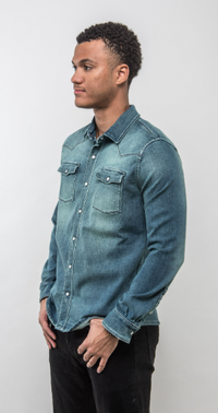 Roper Western Snap Shirt/Shacket - Seafoam Teleria Zed