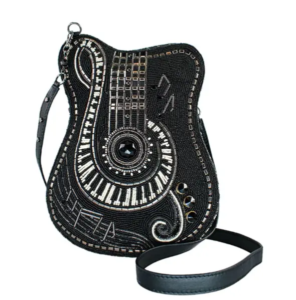 Noteworthy Beaded Guitar Shoulder Bag Mary Frances