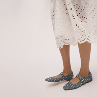 Michaela Shine Mary Jane Flat - Coastal Blue Sam Edelman