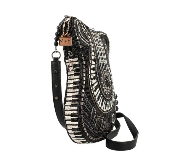 Noteworthy Beaded Guitar Shoulder Bag Mary Frances